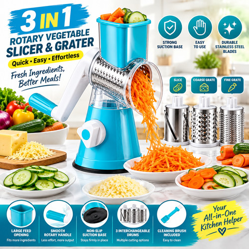 Rotary vegetable shredder - vegetable, 3